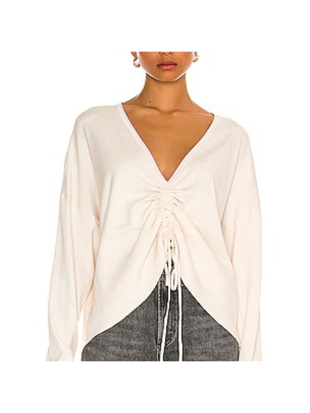 525 America Ruched Front Pullover Sweater